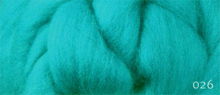 Carded Corriedale Wool Roving - Turquoise