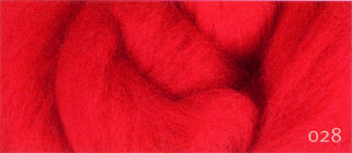 Carded Merino Wool Sliver - Scarlet