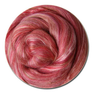 Ashford Carded Silk & Merino Roving - Pomegranate