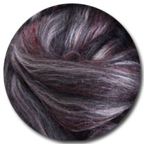 Ashford Carded Silk & Merino Roving - Poppy Seed