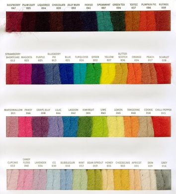 Colour Card - Ashford Dyed Corriedale Roving/Sliver
