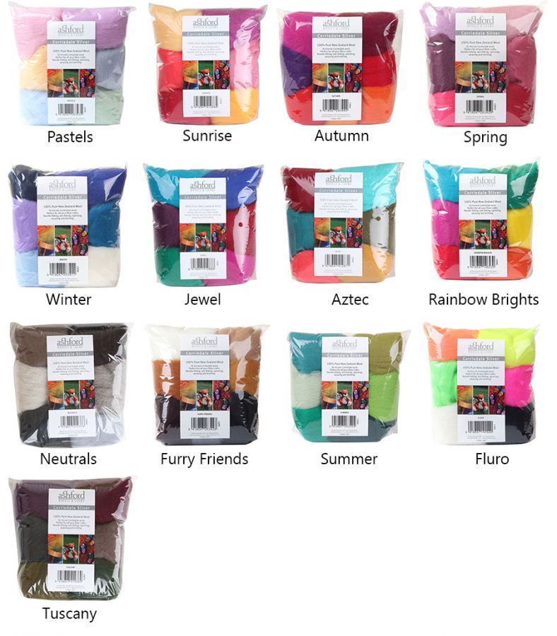 Felting Wool Multi-Colour Packs 100g