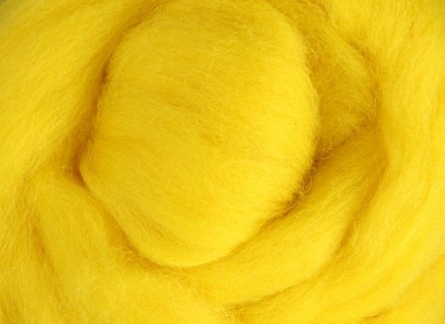 Corriedale Wool Sliver/Roving/Top - Yellow - 1kg