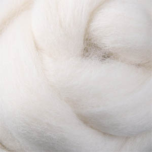 22.5 Micron Merino Wool Sliver/Roving/Top - Natural White - 500g