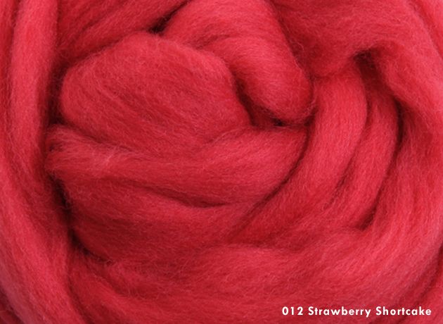 Merino Wool Sliver/Roving/Top - Strawberry Shortcake - 100g