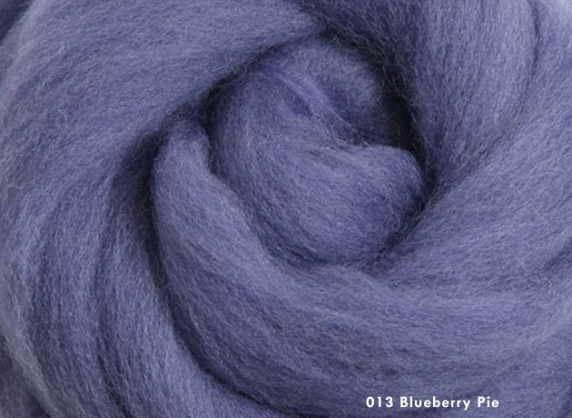 Merino Wool Sliver/Roving/Top - Blueberry Pie - 100g