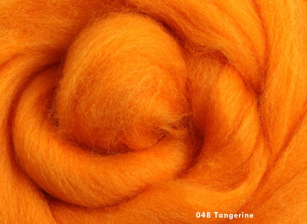 Merino Wool Sliver/Roving/Top - Tangerine - 500g