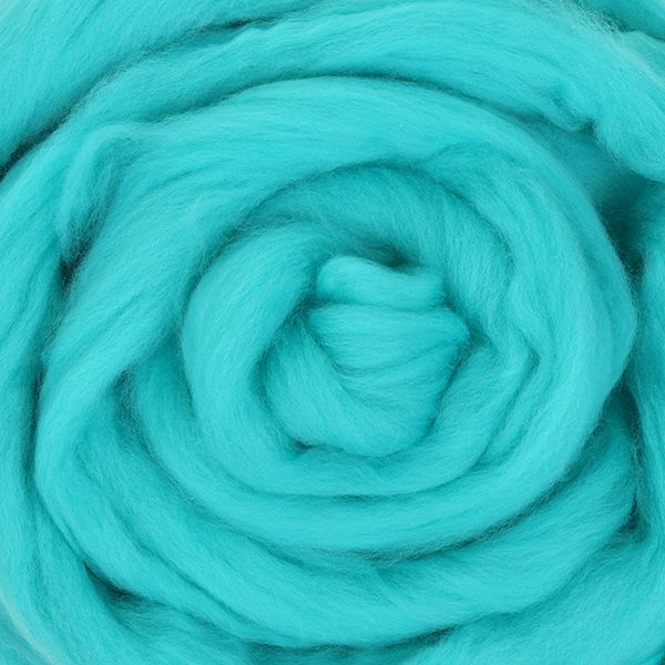 Merino Wool Sliver/Roving/Top - Aqua - 100g