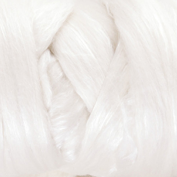 30% Silk, 70% Fine (19 micron) Merino Blend Sliver/Roving/Top - Natural White