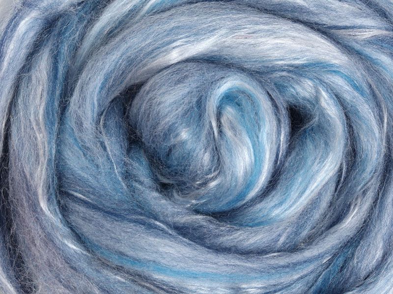 Ashford 20% Silk, 80% Merino Sliver/Roving/Top - Skyscape