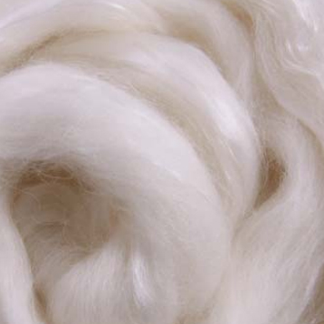 20% Silk, 30% Baby Alpaca & 50% Fine (19 micron) Merino Sliver/Roving/Top - Natural White